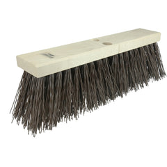 18″ Street Broom, 5-1/4″ Trim Length, Brown Polypropylene Fill - All Tool & Supply