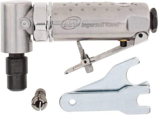 Ingersoll-Rand - 1/4" Collet, Angle Handle, Angle Air Die Grinder - 21,000 RPM, Front Exhaust, 24 CFM, 0.25 hp, 1/4" Inlet - All Tool & Supply