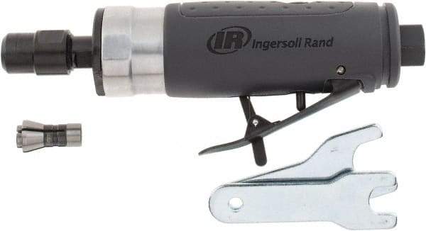 Ingersoll-Rand - 1/4" Collet, Straight Handle, Straight Air Die Grinder - 25,000 RPM, Rear Exhaust, 28 CFM, 0.33 hp, 1/4" Inlet - All Tool & Supply