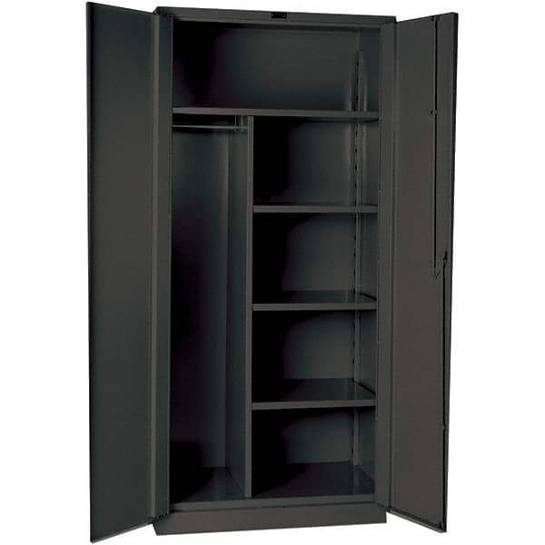 Hallowell - 4 Shelf Combination Storage Cabinet - Steel, 60" Wide x 24" Deep x 78" High, Gray - All Tool & Supply