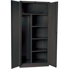 Hallowell - 4 Shelf Combination Storage Cabinet - Steel, 48" Wide x 24" Deep x 78" High, Gray - All Tool & Supply