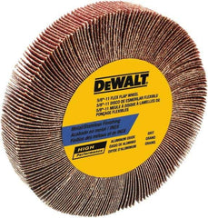 DeWALT - 4-1/2" Diam, 120 Grit Aluminum Oxide Unmounted Flap Wheel - 5/8-11 Thread, 1-1/8" Wide, Coated, Fine Grade, 13,300 Max RPM - All Tool & Supply