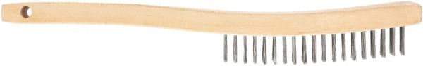 DeWALT - 15 Rows x 4 Columns Steel Scratch Brush - 10" OAL, 1-1/8" Trim Length, Wood Shoe Handle - All Tool & Supply