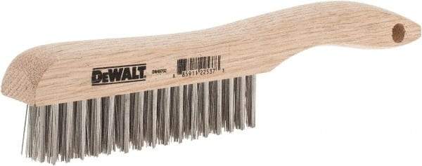 DeWALT - 15 Rows x 4 Columns Stainless Steel Scratch Brush - 10" OAL, 1-1/8" Trim Length, Wood Shoe Handle - All Tool & Supply