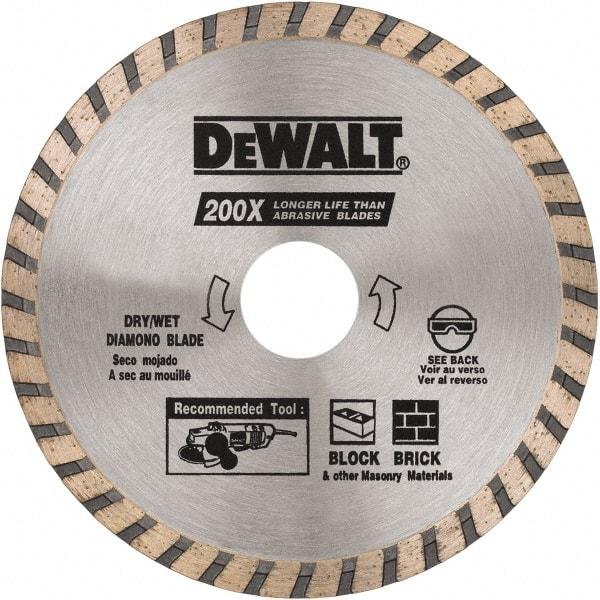 DeWALT - 4-1/2" Diam, 5/8 & 7/8" Arbor Hole Diam, Wet & Dry Cut Saw Blade - Diamond Matrix, Standard Round Arbor - All Tool & Supply