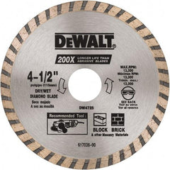 DeWALT - 4-1/2" Diam, 5/8 & 7/8" Arbor Hole Diam, Wet & Dry Cut Saw Blade - Diamond Matrix, Standard Round Arbor - All Tool & Supply