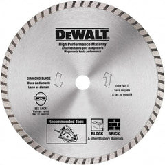 DeWALT - 7" Diam, 5/8 & 7/8" Arbor Hole Diam, Wet & Dry Cut Saw Blade - Diamond Matrix, Standard Round Arbor - All Tool & Supply