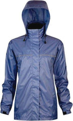 Viking - Size XL, Blue, Rain, Wind Resistant Rain Jacket - 47" Chest, 3 Pockets, Attached Hood - All Tool & Supply