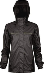 Viking - Size XL, Black, Rain, Wind Resistant Rain Jacket - 47" Chest, 3 Pockets, Attached Hood - All Tool & Supply