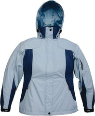 Viking - Size 2XL, Light Blue, Rain, Wind Resistant Jacket - 51" Chest, 4 Pockets, Detachable Hood - All Tool & Supply