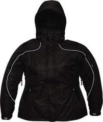 Viking - Size S, Black, Rain, Wind Resistant Jacket - 37" Chest, 4 Pockets, Detachable Hood - All Tool & Supply