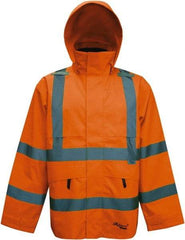 Viking - Size 2XL, High Visibility Orange, Rain, Wind Resistant Jacket - 51" Chest, 4 Pockets, Detachable Hood - All Tool & Supply