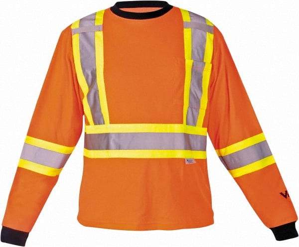 Viking - Size 3XL, Hi-Viz Orange, High Visibility, Long Sleeve T-Pocket, - 55" Chest, 1 Pocket, Cotton/Polyester - All Tool & Supply