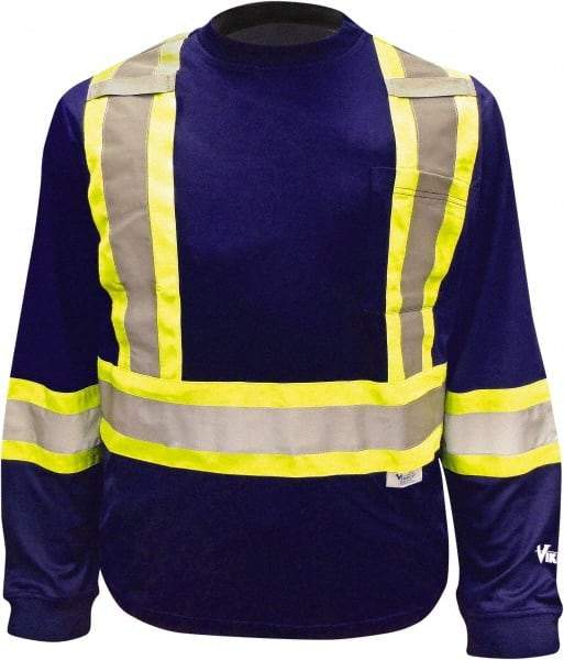 Viking - Size 3XL, Navy Blue, High Visibility, Long Sleeve T-Pocket, - 55" Chest, 1 Pocket, Cotton/Polyester - All Tool & Supply