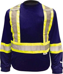 Viking - Size L, Navy Blue, High Visibility, Long Sleeve T-Pocket, - 43" Chest, 1 Pocket, Cotton/Polyester - All Tool & Supply