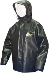 Viking - Size S, Green, Rain, Chemical, Wind Resistant Jacket - 37" Chest, Attached Hood - All Tool & Supply