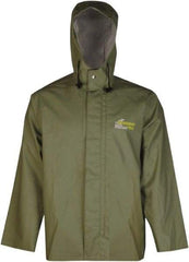 Viking - Size XL, Green, Chemical, Rain, Wind Resistant Jacket - 47" Chest, Attached Hood - All Tool & Supply