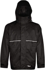 Viking - Size XL, Black, Rain, Wind Resistant Jacket - 47" Chest, 3 Pockets, Detachable Hood - All Tool & Supply