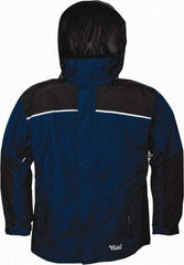 Viking - Size S, Navy & Charcoal, Rain, Wind Resistant Jacket - 37" Chest, 5 Pockets, Detachable Hood - All Tool & Supply