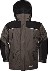 Viking - Size L, Gray & Charcoal, Rain, Wind Resistant Jacket - 43" Chest, 5 Pockets, Detachable Hood - All Tool & Supply