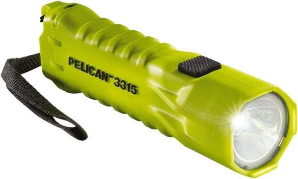 Pelican Products, Inc. - White LED Bulb, 160 Lumens, Industrial/Tactical Flashlight - Yellow Plastic Body, 3 AA Alkaline Batteries Included - All Tool & Supply