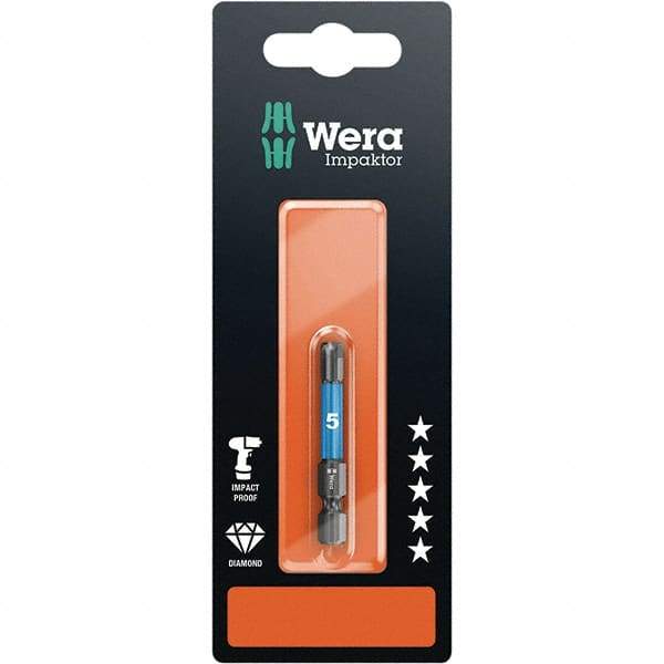 Wera - 5mm Hex Screwdriver Bit - 1/4" Drive, 50mm OAL - All Tool & Supply