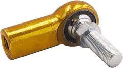 Made in USA - 5/8" ID, 1-1/2" Max OD, 7,400 Lb Max Static Cap, Female Spherical Rod End with Stud - 5/8-18 RH, 1" Shank Diam, 1-3/8" Shank Length, Carbon Steel with Plastic Raceway - All Tool & Supply