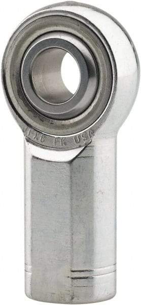 Made in USA - 1" ID, 2-3/4" Max OD, 76,205 Lb Max Static Cap, Plain Female Spherical Rod End - 1-1/4 - 12 LH, 0.469" Shank Diam, 2-1/8" Shank Length, Alloy Steel with Steel Raceway - All Tool & Supply