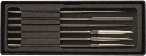 Value Collection - 6 Piece Needle Pattern File Set - Fine Coarseness, Set Includes Comprise, Pillar, Half Round, Crossing, Square, Round, Barrette - All Tool & Supply