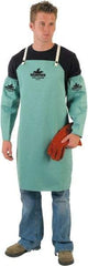 MCR Safety - 24 x 36" Flame Resistant/Retardant & Welding Bib Apron - Cotton, 9 oz Material, Green, Snap Closure - All Tool & Supply