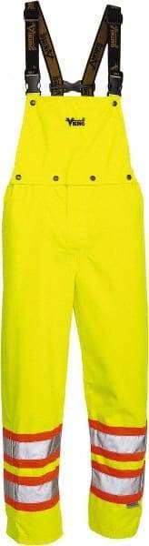 Viking - Size 4XL, High Visibility Yellow, Rain, Wind Resistant Bib Overall - No Pockets - All Tool & Supply