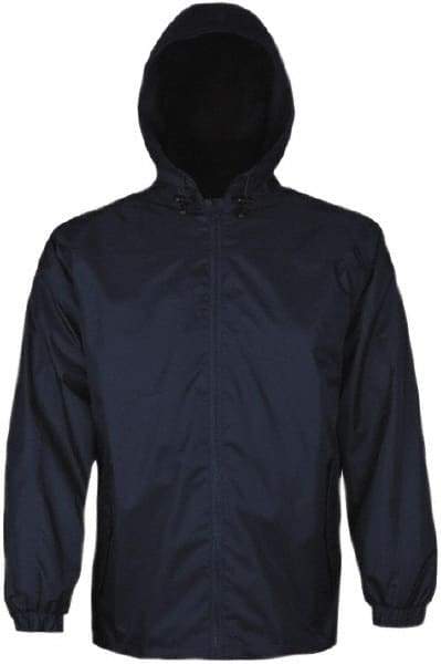 Viking - Size XS, Blue, Rain, Wind Resistant Jacket - 34" Chest, 2 Pockets, Attached Hood - All Tool & Supply