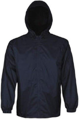 Viking - Size S, Blue, Rain, Wind Resistant Jacket - 37" Chest, 2 Pockets, Attached Hood - All Tool & Supply