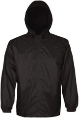 Viking - Size 3XL, Black, Rain, Wind Resistant Jacket - 55" Chest, 2 Pockets, Attached Hood - All Tool & Supply