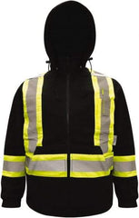 Viking - Size M High Visibility Sweatshirt - High Visbility Yellow, Black, Polyester & Fleece, Zipper Closure, 40" Chest - All Tool & Supply