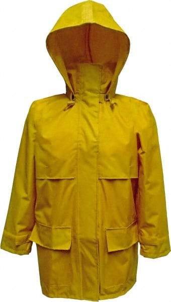 Viking - Size 3XL, Yellow, Rain, Wind Resistant Jacket - 55" Chest, Detachable Hood - All Tool & Supply