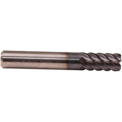 Emuge - 8mm Diam, 19mm LOC, 6 Flute Solid Carbide Roughing & Finishing End Mill - TiAlN Finish, 63mm OAL, 8mm Shank Diam, Cylindrical Shank, 50° Helix, Long Length - All Tool & Supply