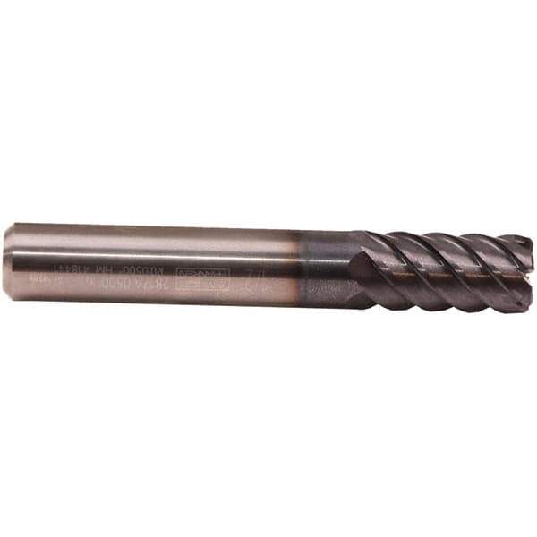 Emuge - 16mm Diam, 32mm LOC, 8 Flute Solid Carbide Roughing & Finishing End Mill - TiAlN Finish, 92mm OAL, 16mm Shank Diam, Cylindrical Shank, 50° Helix, Long Length - All Tool & Supply