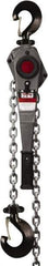 Jet - 6,000 Lb Lifting Capacity, 20' Lift Height, Lever with Overload Protection Hoist - Made from Chain, 82 Lb Avg Pull to Lift Rated Load - All Tool & Supply