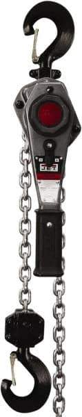 Jet - 3,000 Lb Lifting Capacity, 10' Lift Height, Lever with Overload Protection Hoist - Made from Chain, 75 Lb Avg Pull to Lift Rated Load - All Tool & Supply