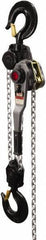 Jet - 18,000 Lb Lifting Capacity, 5' Lift Height, Lever with Overload Protection Hoist - Made from Chain, 64 Lb Avg Pull to Lift Rated Load - All Tool & Supply