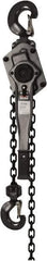 Jet - 6,000 Lb Lifting Capacity, 10' Lift Height, Lever Hoist - Made from Chain, 71 Lb Avg Pull to Lift Rated Load - All Tool & Supply