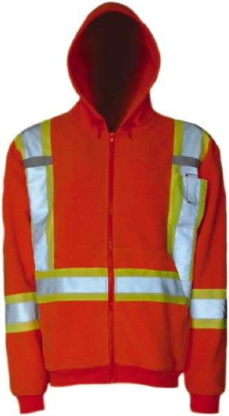 Viking - Size M High Visibility Sweatshirt - High Visbility Lime, Thermal Fleece & Polyester, Zipper Closure, 40" Chest - All Tool & Supply