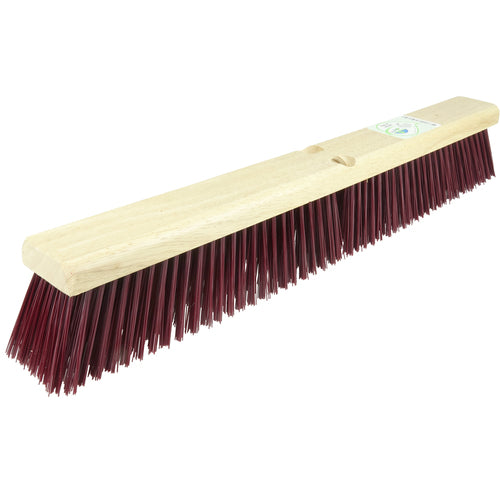 24″ Green Works Sweep, Coarse Maroon Fill with Rubberwood Block - All Tool & Supply