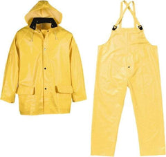 Viking - Size 2XL, Yellow, Chemical, Rain Three Piece Suit - Detachable Hood, Take Up Snaps Ankle, Take Up Snaps Wrist - All Tool & Supply