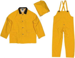 Viking - Size 2XL, Yellow, Chemical, Rain Three Piece Suit - Detachable Hood, Take Up Snaps Ankle, Take Up Snaps Wrist - All Tool & Supply