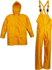 Viking - Size 2XL, Yellow, Rain Three Piece Suit - Detachable Hood, Hook & Loop Ankle, Hook & Loop Wrist - All Tool & Supply