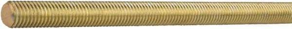 Value Collection - 1/2-13 UNC (Coarse), 12' Long, Stainless Steel General Purpose Threaded Rod - Yellow Zinc-Plated Finish, Right Hand Thread - All Tool & Supply