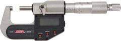 SPI - 4 to 5" Range, 0.00005" Resolution, Standard Throat IP65 Electronic Outside Micrometer - 0.0002" Accuracy, Ratchet Stop Thimble, Carbide-Tipped Face, LR44 Battery, Includes NIST Traceable Certification of Inspection - All Tool & Supply