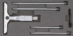 SPI - 0 to 12" Range, 12 Rod, Mechanical Depth Micrometer - Ratchet Stop Thimble, 2-1/2" Base Length, 0.001" Graduation, 4.5mm Rod Diam - All Tool & Supply